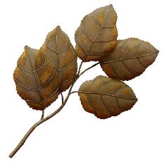 Gold Mesh Leaves Designed Wall Decor