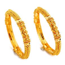 Intricately Designed Gold Bangles