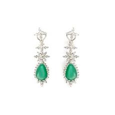 Green Stone Studded Designer Earring