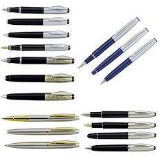 Roller Ball/ Ballpoint Pen Set With Metal Cap