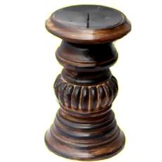 Wooden Pillar Candle Holder