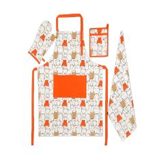 White And Orange Coloured Apron