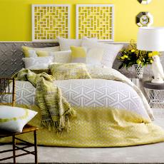 White And Yellow Coloured Bed Linen