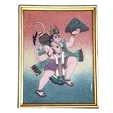 Gem Stone Made Hanuman Ji Painting