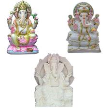 Marble Made Smooth Finished Ganesh Statue