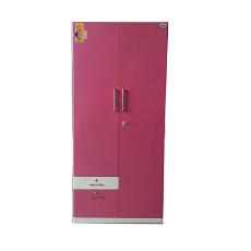 Pink Coloured Steel Made Almirah