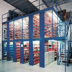 Multi-Tier Racking System With Multi-Tier Shelving