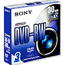 3 Pack 30 Min 8Cm Dvd Rw Disc