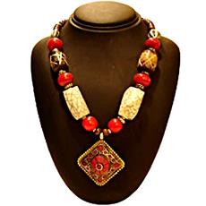 Rectangular Shaped Ethnic Necklace