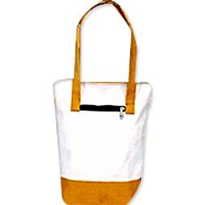 White And Yellow Coloured Jute Tote Bags.