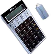 Wireless Keypad With Built-In Calculator And Receiver Storage