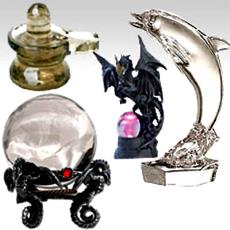 Crystal Statues With Varying Designs And Patterns