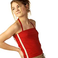 Red Colored Top With Halter Neck