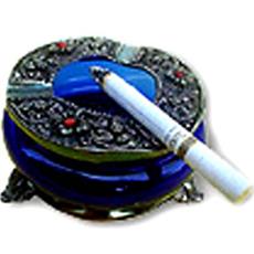 Blue Colored Ashtray With Three-Leg Base