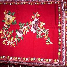 Red Embroidered Pashmina Shawls