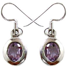 Amethyst Cut Stone Studded Silver Earring Weighing 6.4Gms